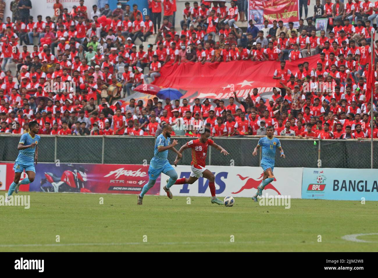 Bangladesh Premier League-Spiel zwischen Basundhra Kings und Abahani Ltd. In der Bashundhara Kings Sports Arena, Dhaka, Bangladesch. Während Basundhara Ki Stockfoto