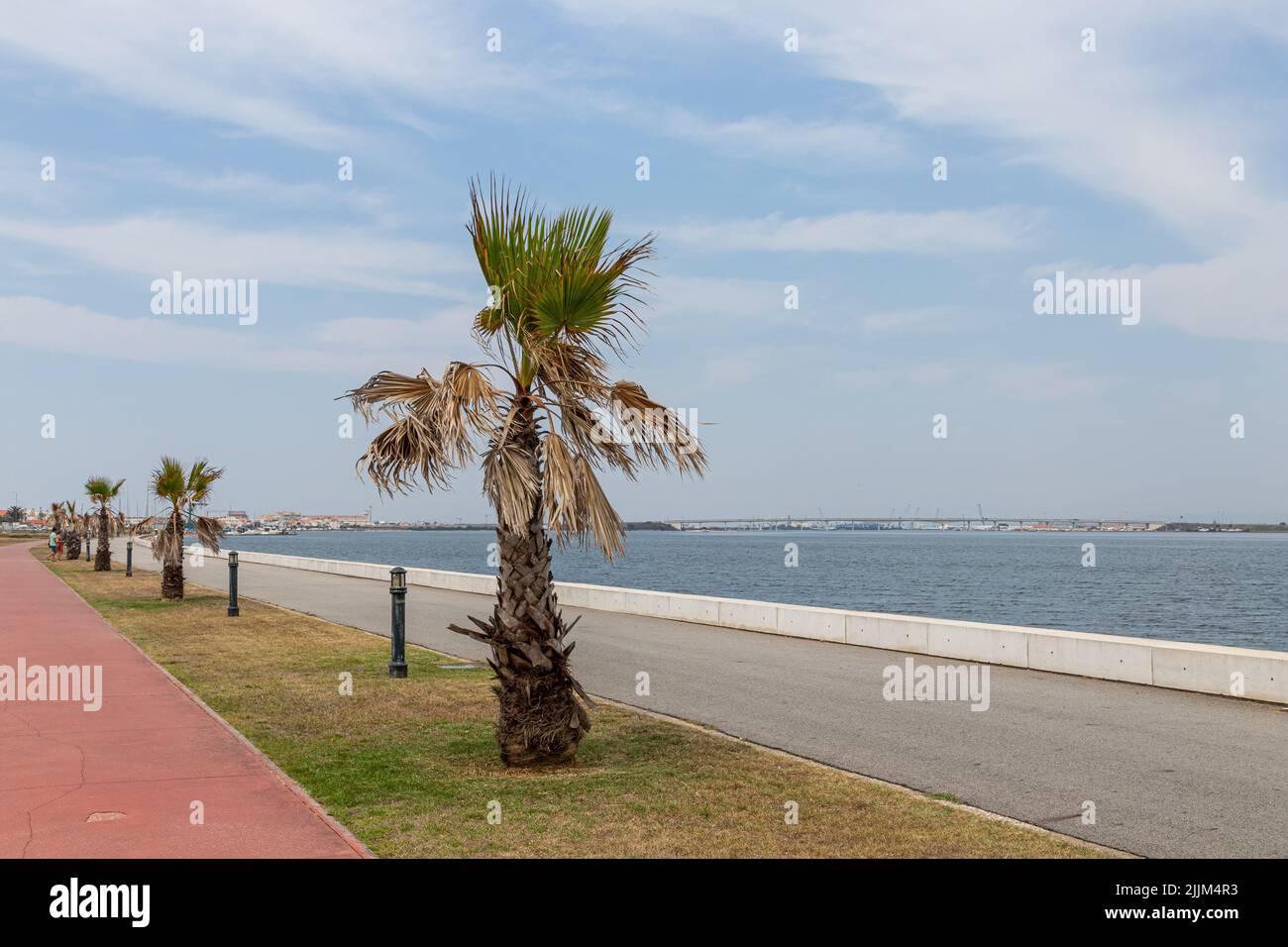 Costa Nova do Prado, Portugal. Blick auf den Hafen von Aveiro und die Lagune von Aveiro Stockfoto