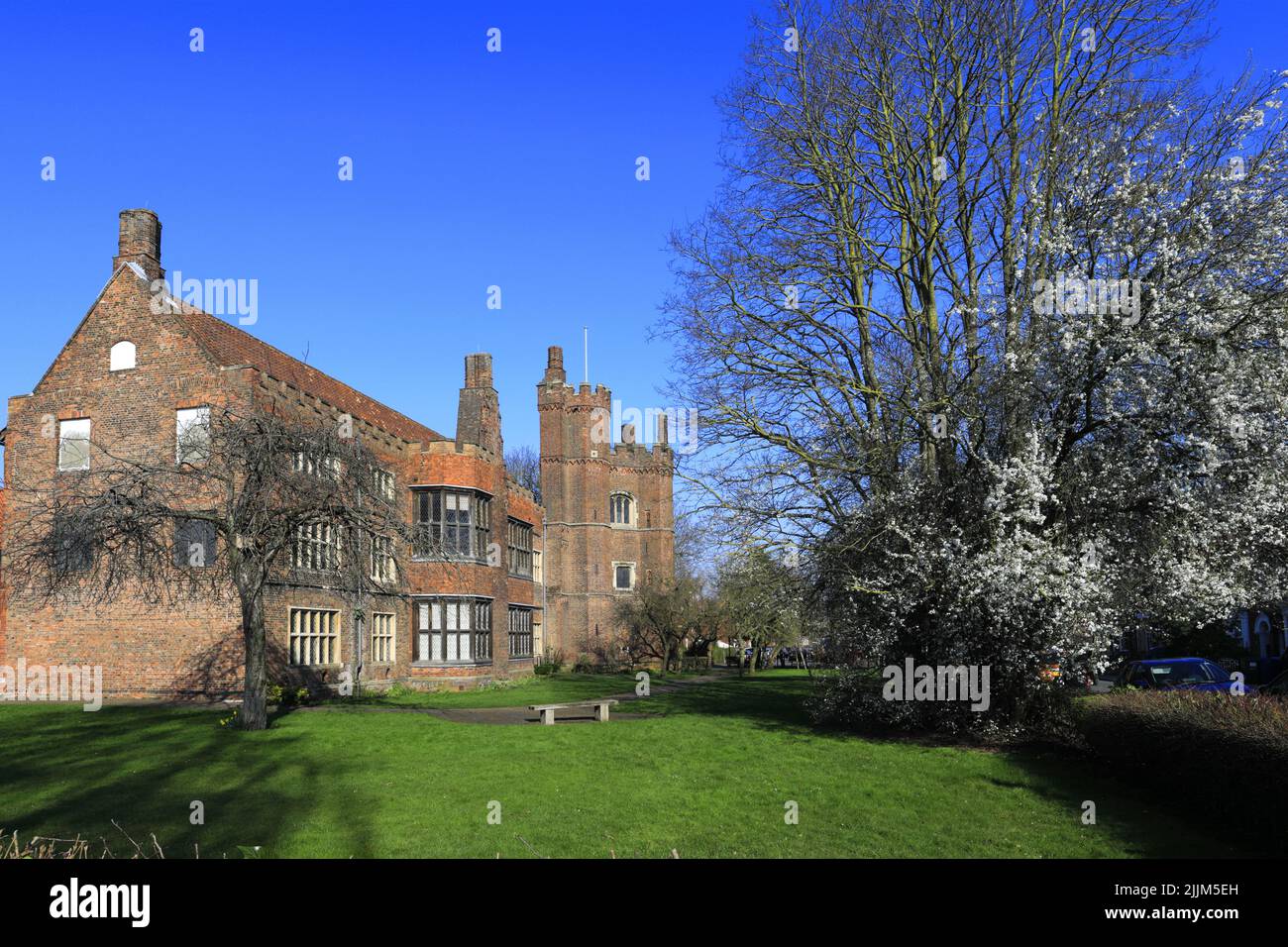 Gainsborough Old Hall, ein mittelalterliches Herrenhaus in Gainsborough Stadt, Grafschaft Lincolnshire, England, UK Stockfoto