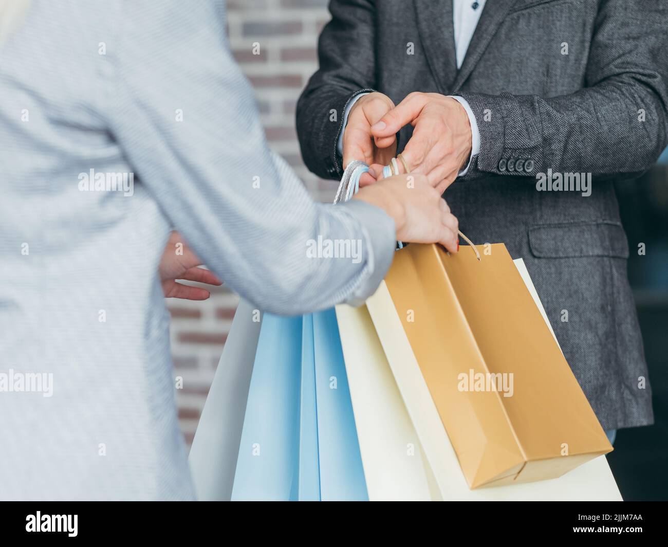 Shopping sucht Store Lieferung Taschen Kunden Stockfoto