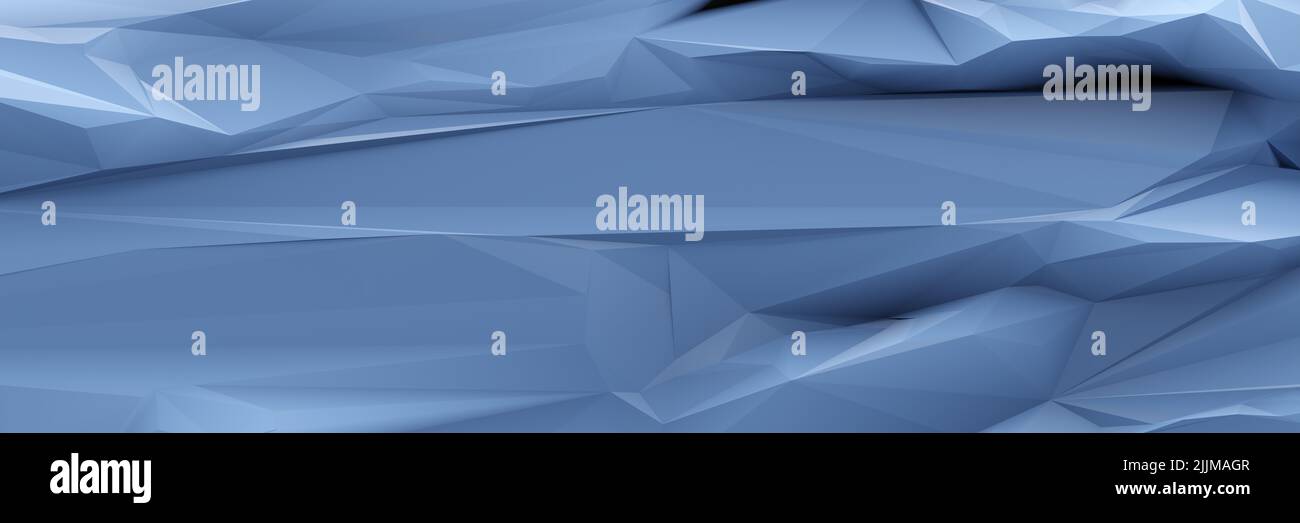Eine blaue Low-Poly-Hintergrund Banner 3D Abbildung Stockfoto