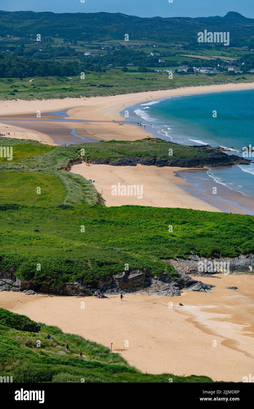 Blick auf Ballymastocker Bay, Portsalon, Fanad, County Donegal, Irland Stockfoto