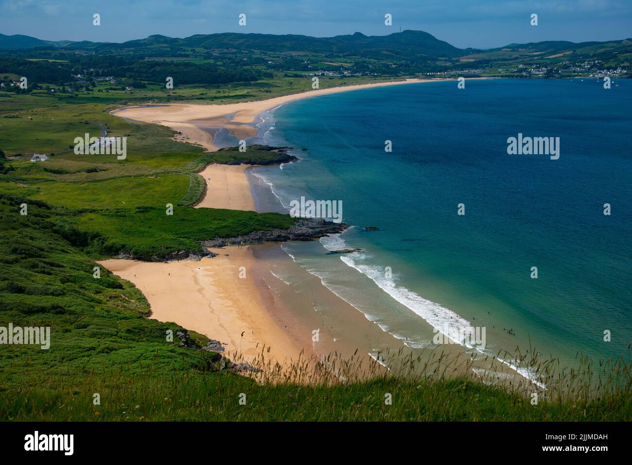 Blick auf Ballymastocker Bay, Portsalon, Fanad, County Donegal, Irland Stockfoto