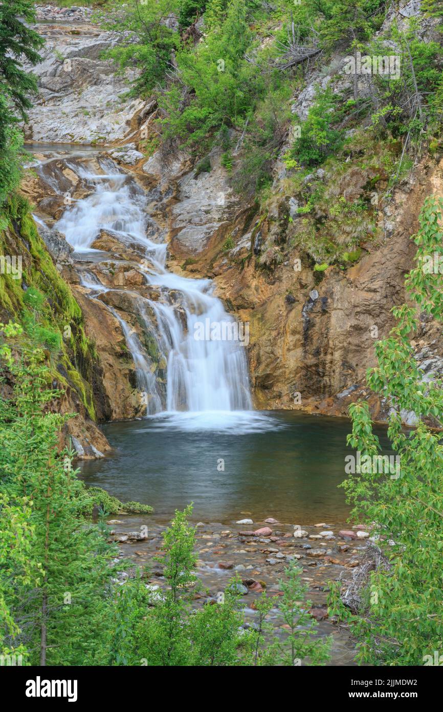 smith Creek fällt in den lewis and clark National Forest in der Nähe von augusta, montana Stockfoto