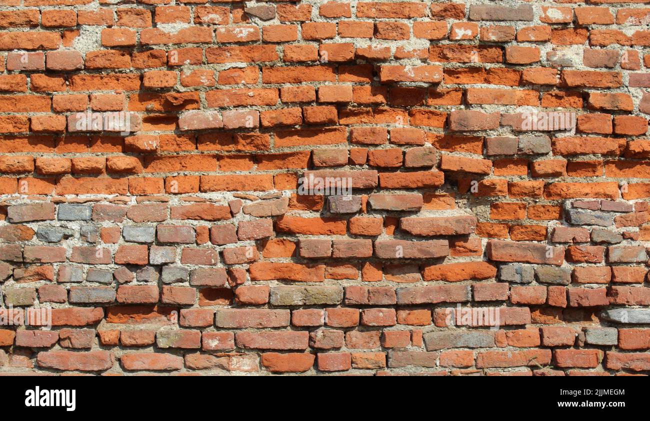 Eine Nahaufnahme einer Ziegelwand - perfekt für Hintergründe Stockfoto