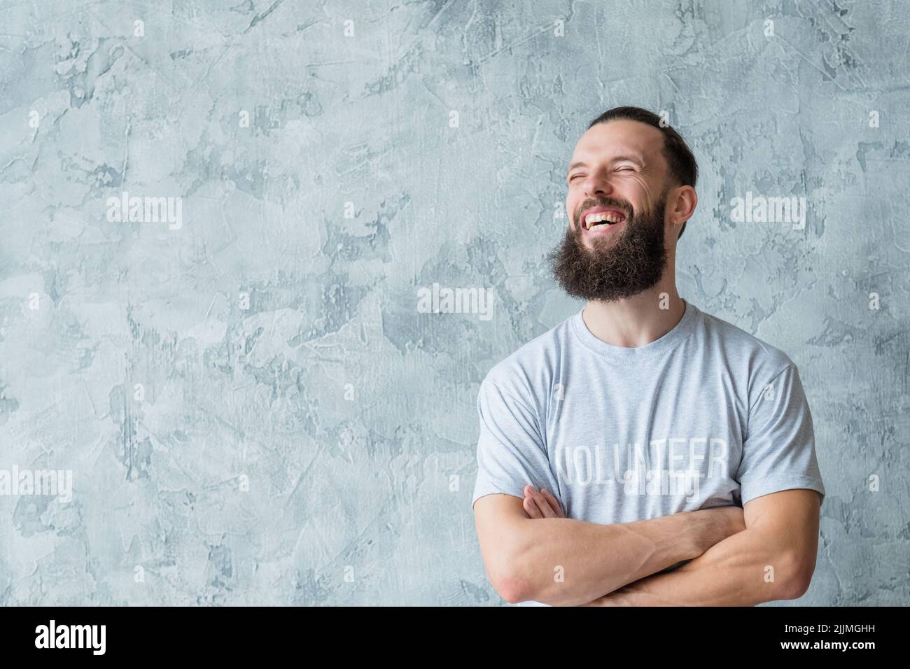 Ehrenamtlich arbeiten Lebensstil denken, anders Mann lächeln Stockfoto