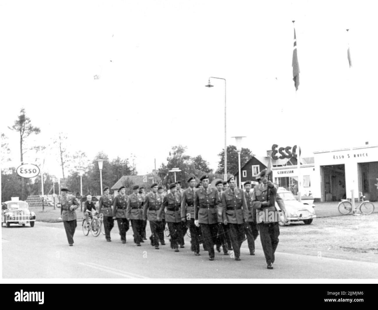 Die Fallschirmjäger in Karlsborg 1959. Stockfoto Die Fallschirmjäger in Karlsborg 1959. Stockfoto