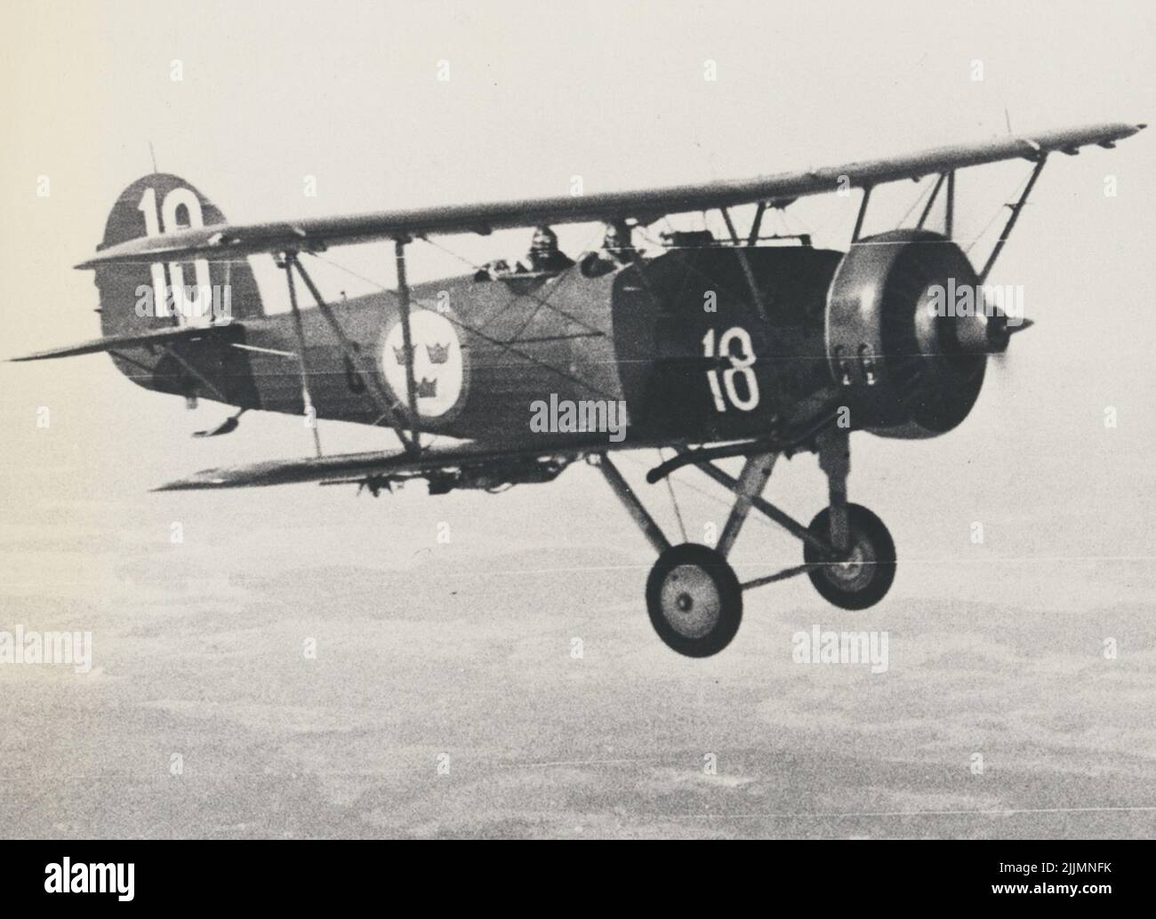 Der Flug in Karlsborg vor F6. B4 Hawker Hart 1930s. Stockfoto