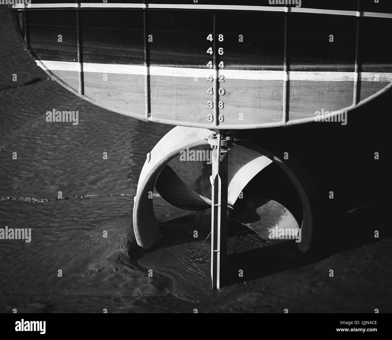 Propeller im Sand Stockfoto