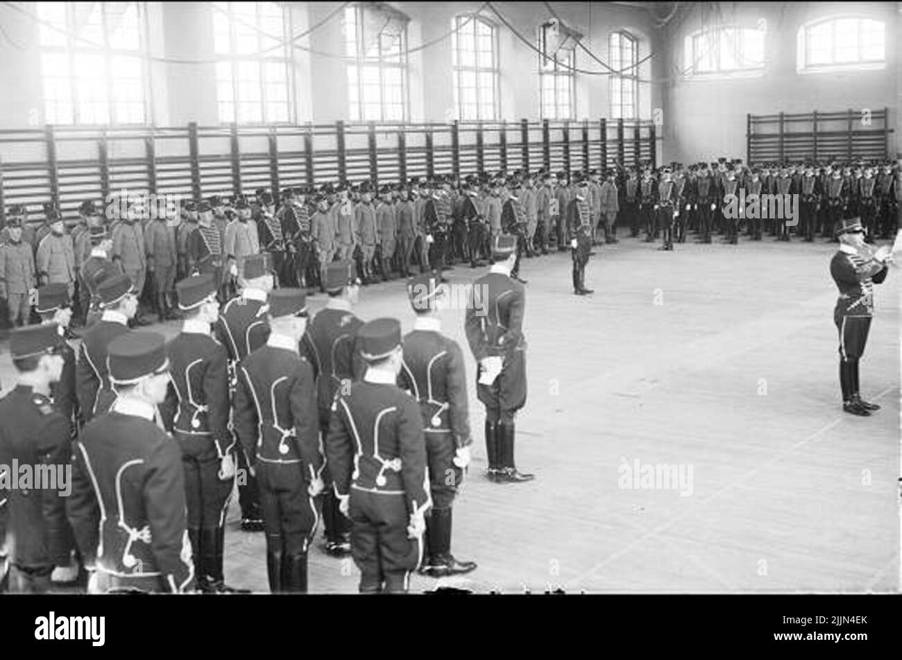 Die Erinnerung des Kriegers im Übungshaus (Lundasalen). Stockfoto
