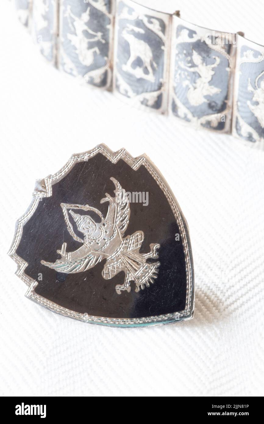 Stillleben von Vintage Siam Sterling Schmuck Stockfoto