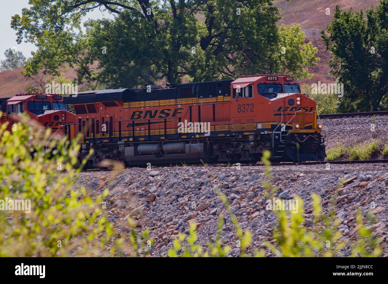 Das Burlington Northern Santa Fe BNSF auf dem Transkon Stockfoto