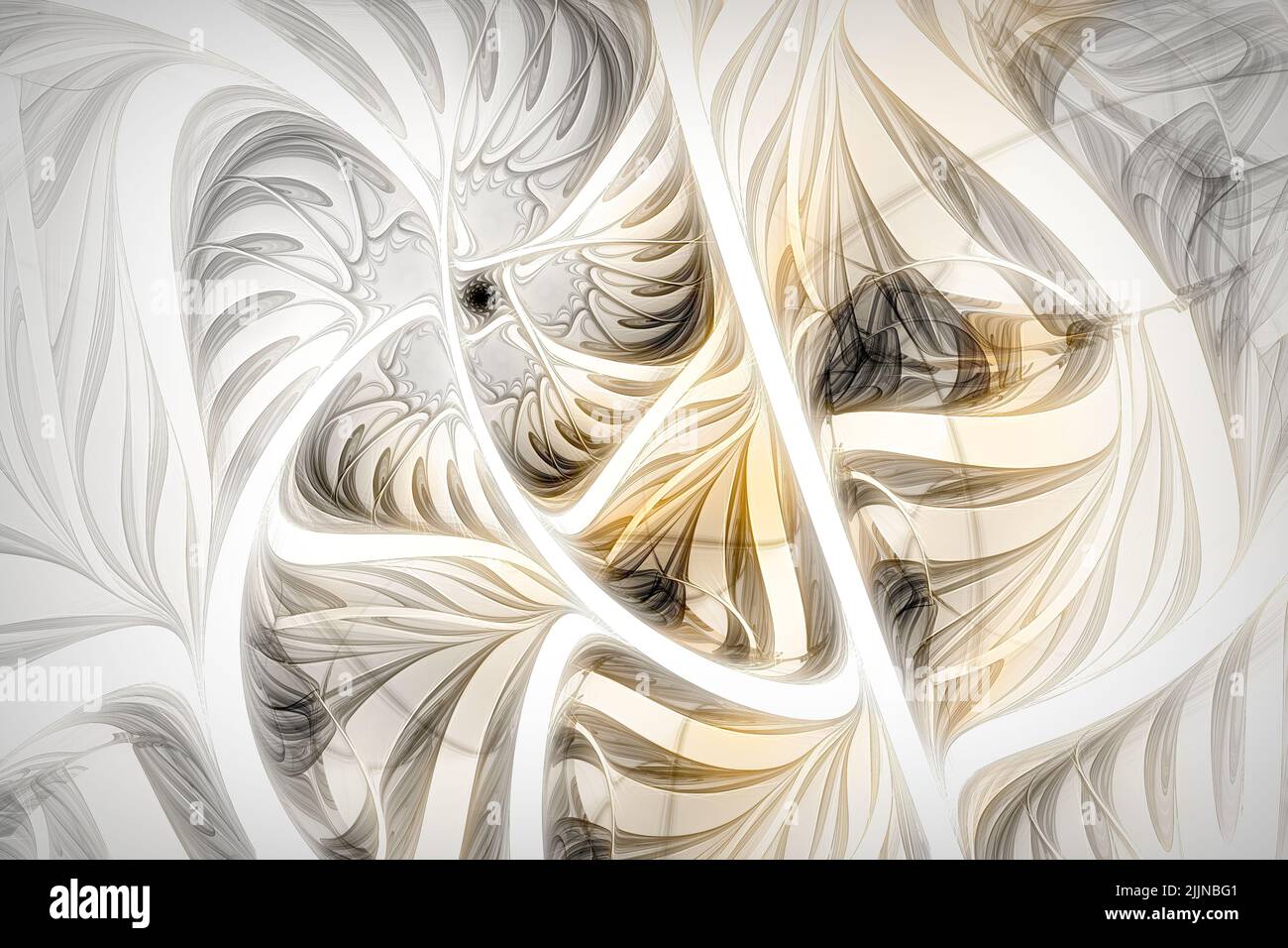 Eine Illustration des weißen abstrakten Fraktalhintergrunds Stockfoto