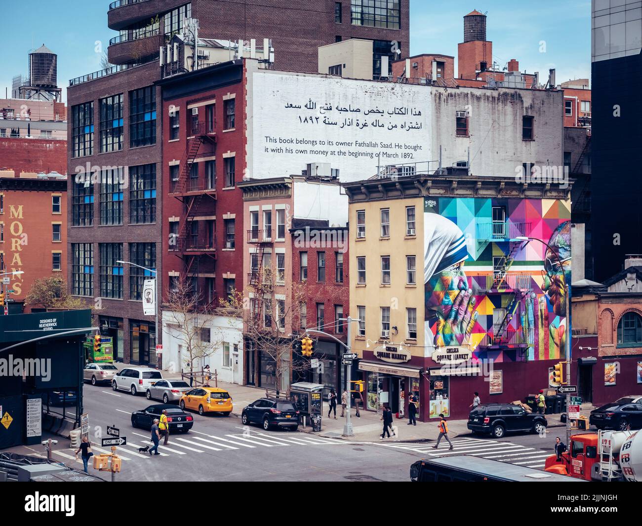 Die Landschaft der New York City Straßen mit dem Summen des geschäftigen Lebens mit Energie, USA Stockfoto