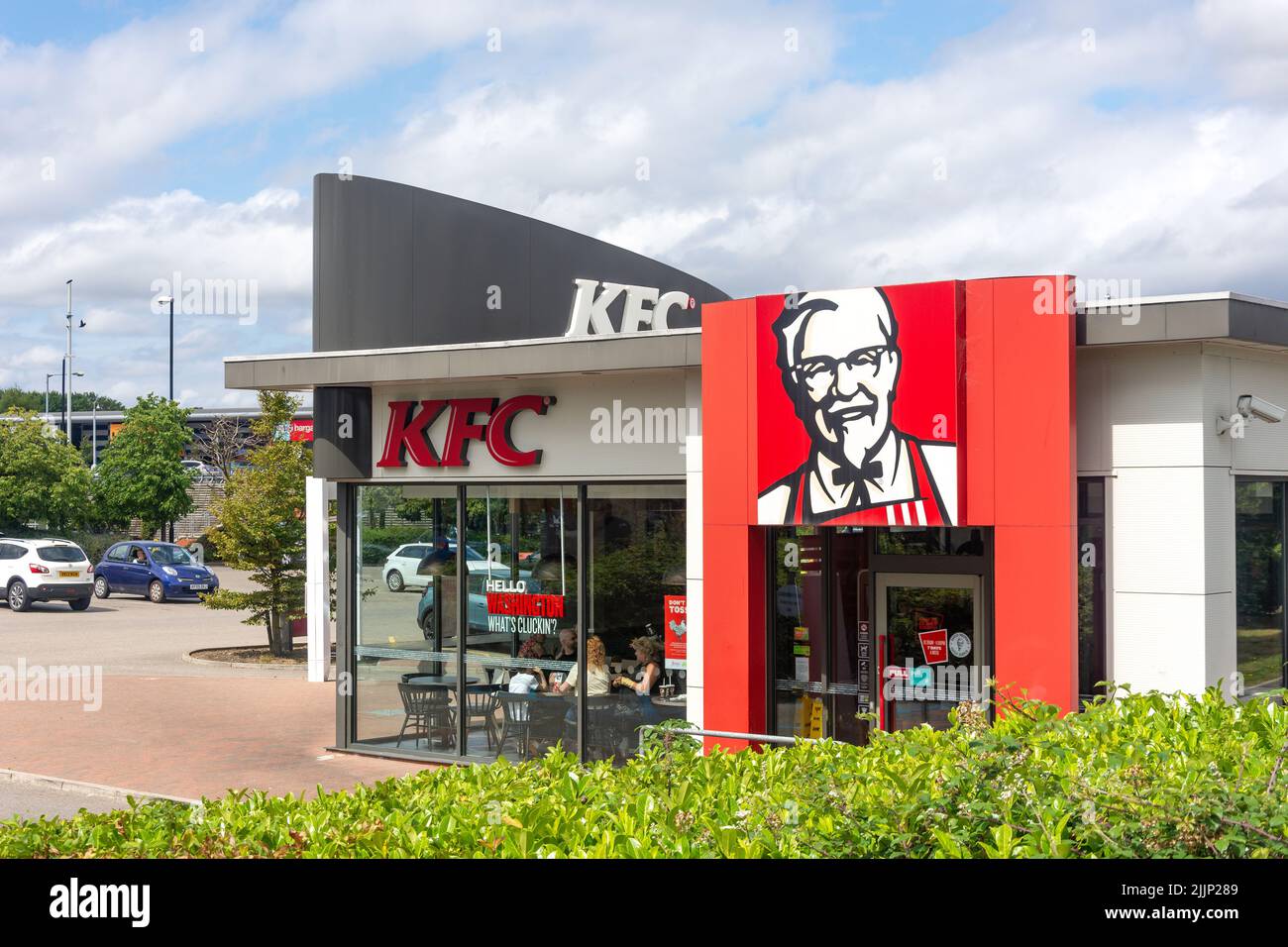 KFC Washington Fast Food Restaurant, Gallerien Shopping Center, Washington, Tyne and Wear, England, Vereinigtes Königreich Stockfoto