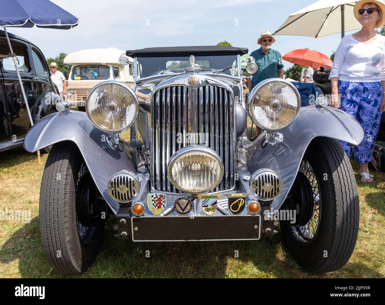 Ein 1939 AC 16/90 Classic Car auf der Appledore Classic Car Show Kent Stockfoto