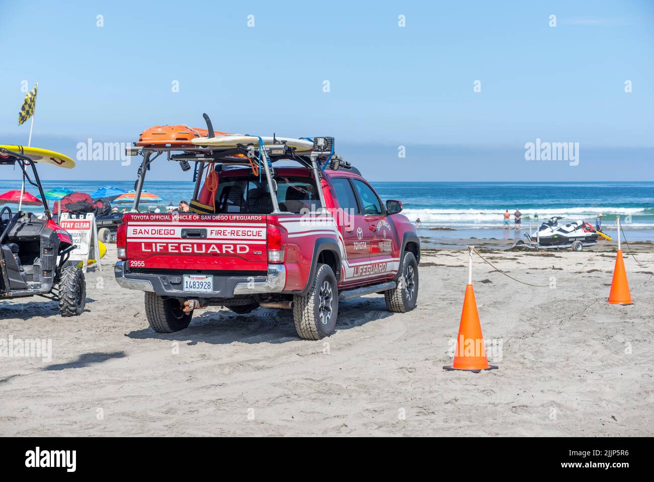 Ein Sommertag am La Jolla Shores Beach. La Jolla, San Diego, Kalifornien, USA. Stockfoto