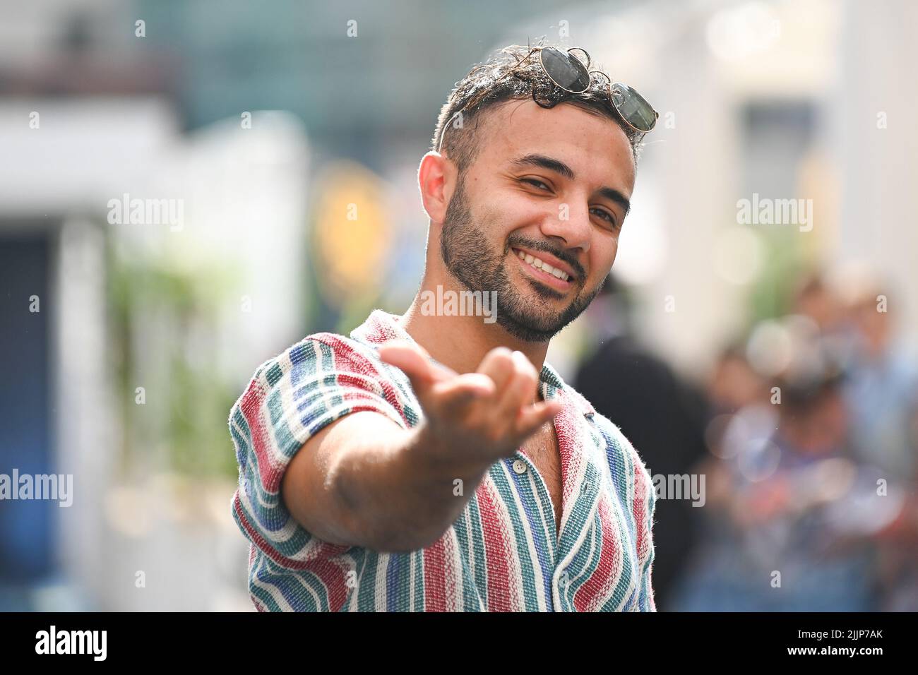 GIFFONI VALLE PIANA, ITALIEN - 27. JULI: Alex Polidori besucht den blauen Teppich beim Giffoni Film Festival 2022 am 27. Juli 2022 in Giffoni Valle Piana, Stockfoto