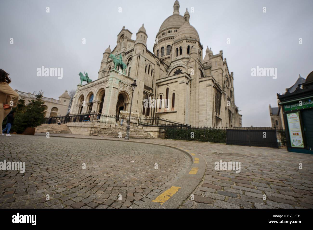 Eine Aufnahme der Basilika Sacré-Heart, Montmartre, Frankreich Stockfoto Eine Aufnahme der Basilika Sacré-Heart, Montmartre, Frankreich Stockfoto