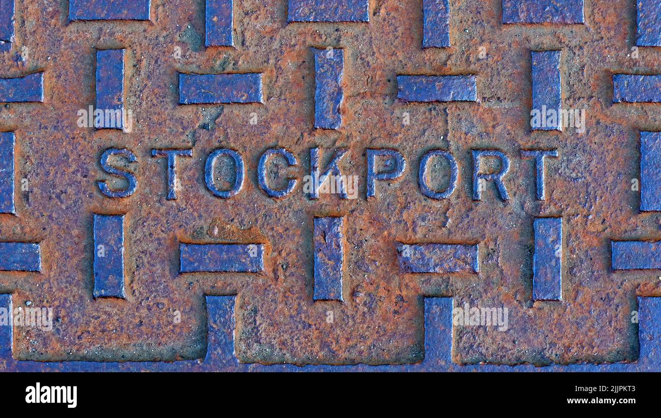 Stahl, Eisengitter, hergestellt in Stockport, Greater Manchester, Keshire, England, Großbritannien Stockfoto