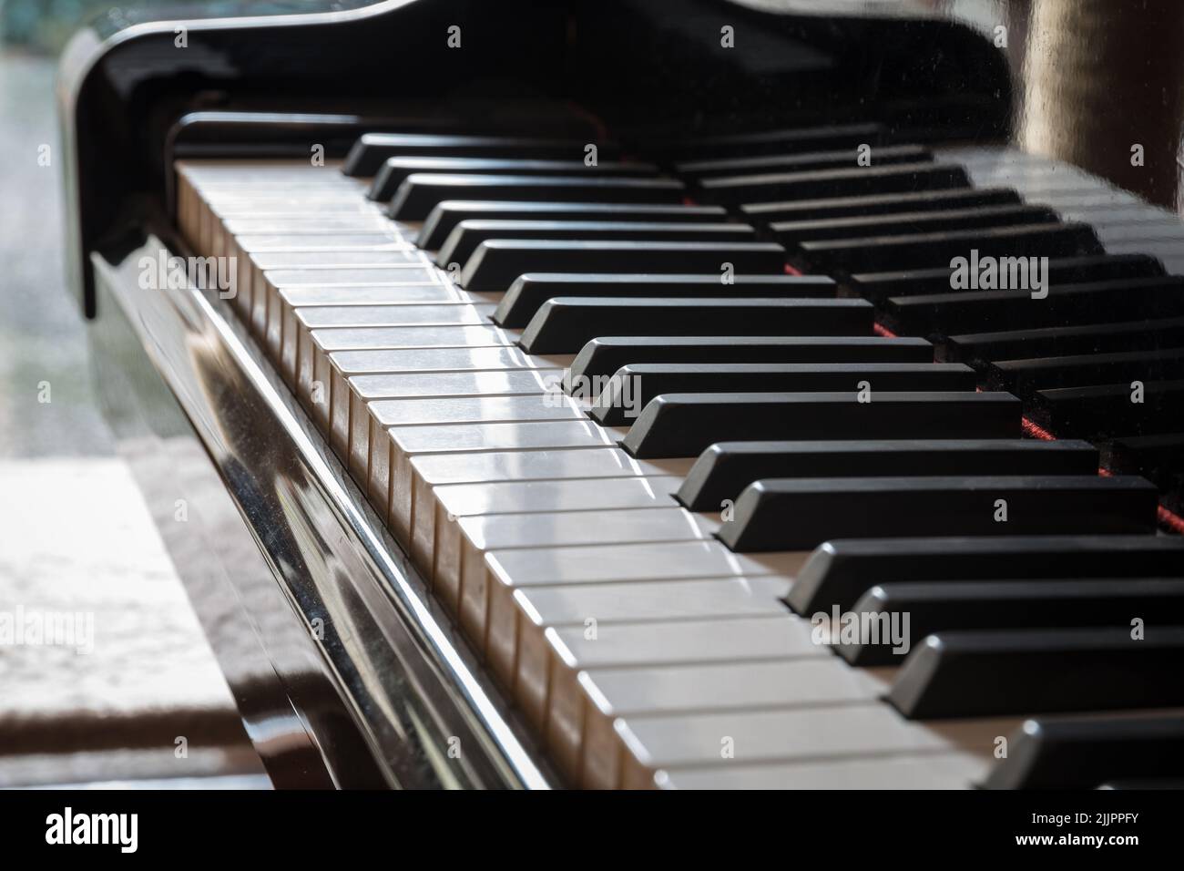 Nahaufnahme eines Klaviertastatur Stockfoto