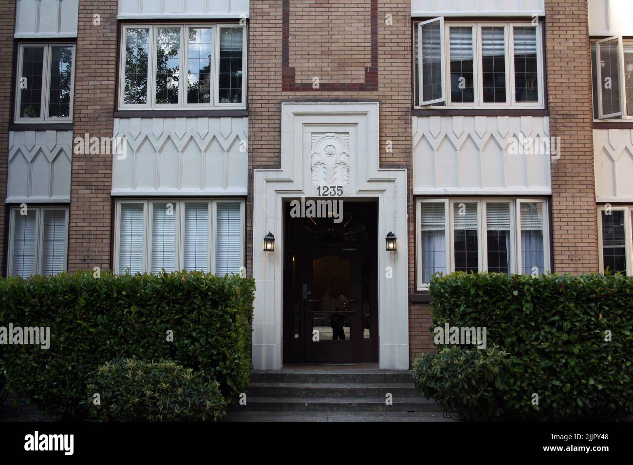 Ein historisches Art déco-Gebäude in Vancouver, British Columbia, Kanada Stockfoto
