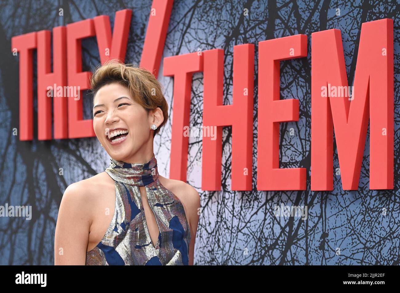 New York, USA. 27.. Juli 2022. Monique Kim nimmt an der „THEY/THEM“ New York City Premiere im Studio 525 in New York, NY, 27. Juli 2022 Teil. (Foto von Anthony Behar/Sipa USA) Quelle: SIPA USA/Alamy Live News Stockfoto