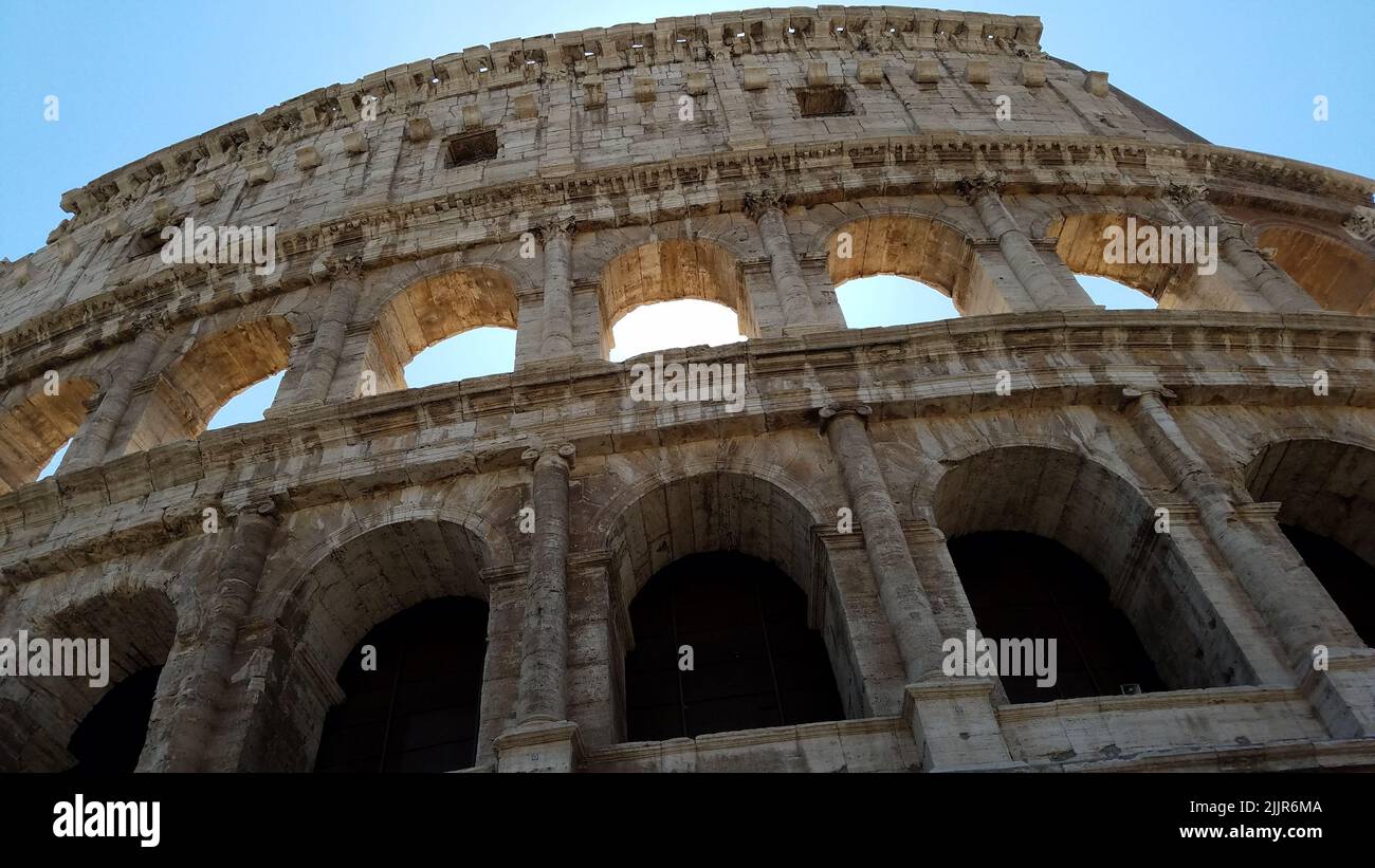 Eine Aufnahme des weltberühmten Kolosseums in Rom, Italien Stockfoto