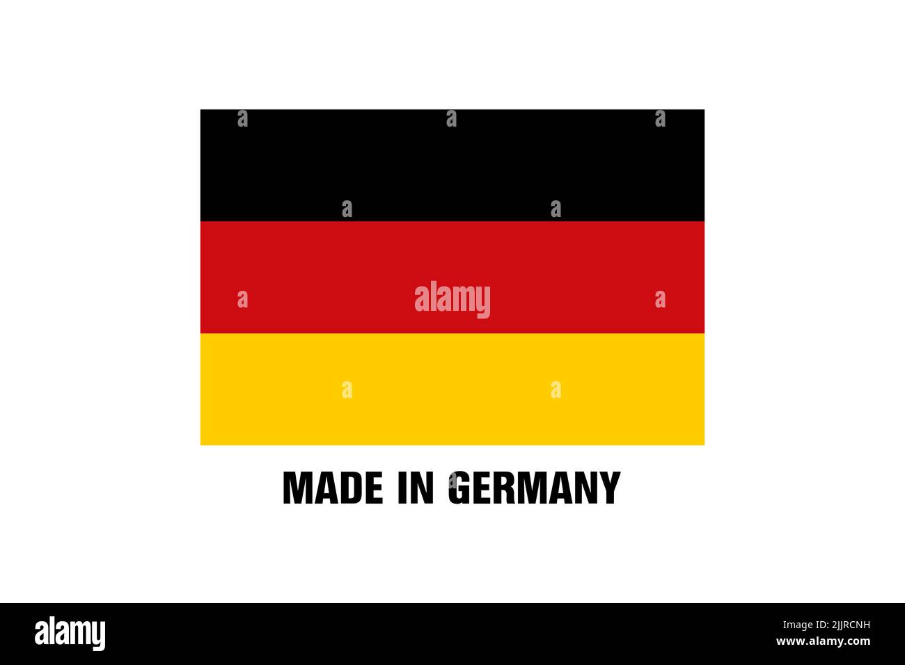 Eine Illustration einer deutschen Flagge mit dem Text „Made in Germany“ Stockfoto