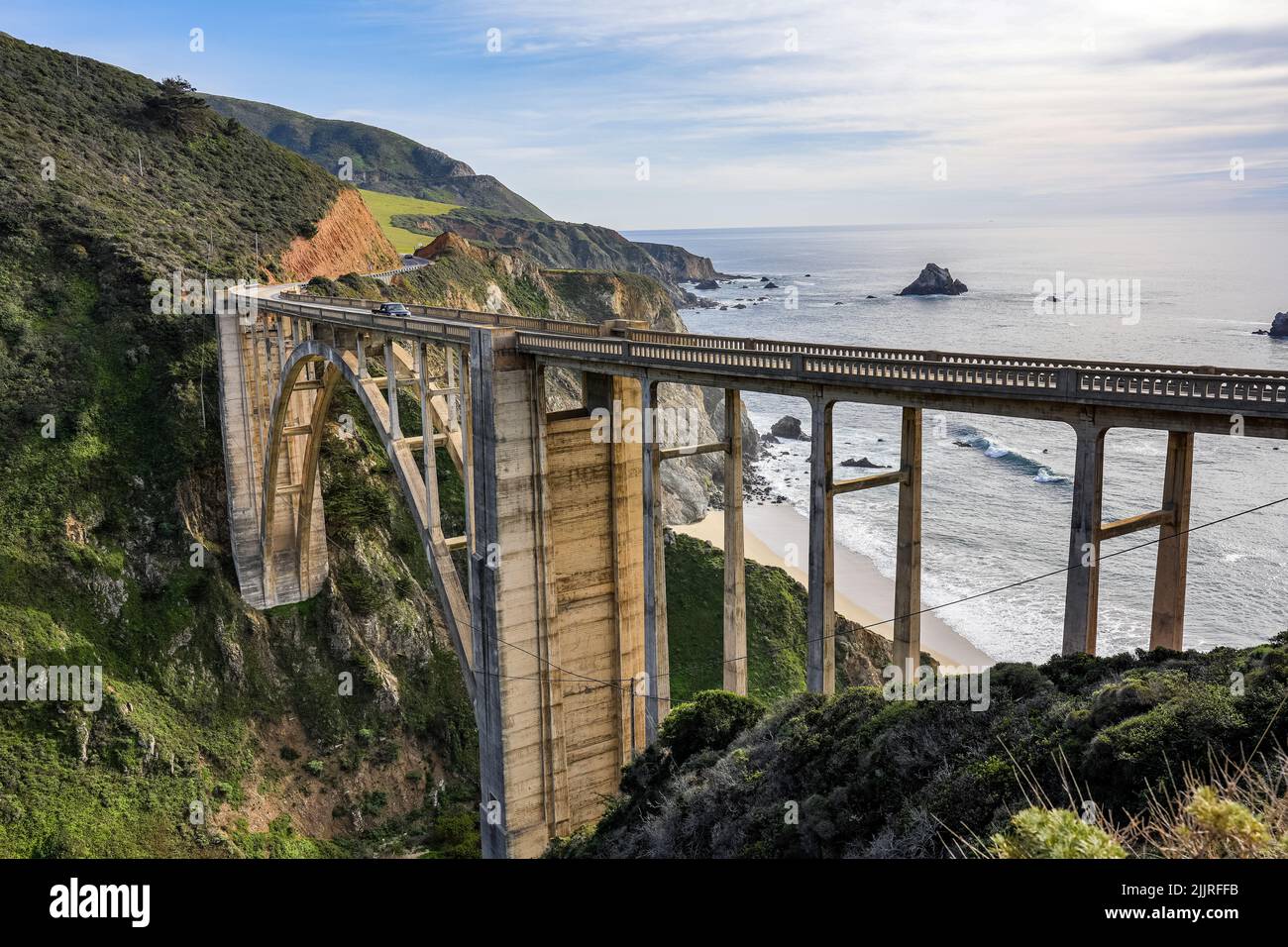 Die Bixby Creek Bridge an der Küste von Big Sur in Kalifornien, USA Stockfoto