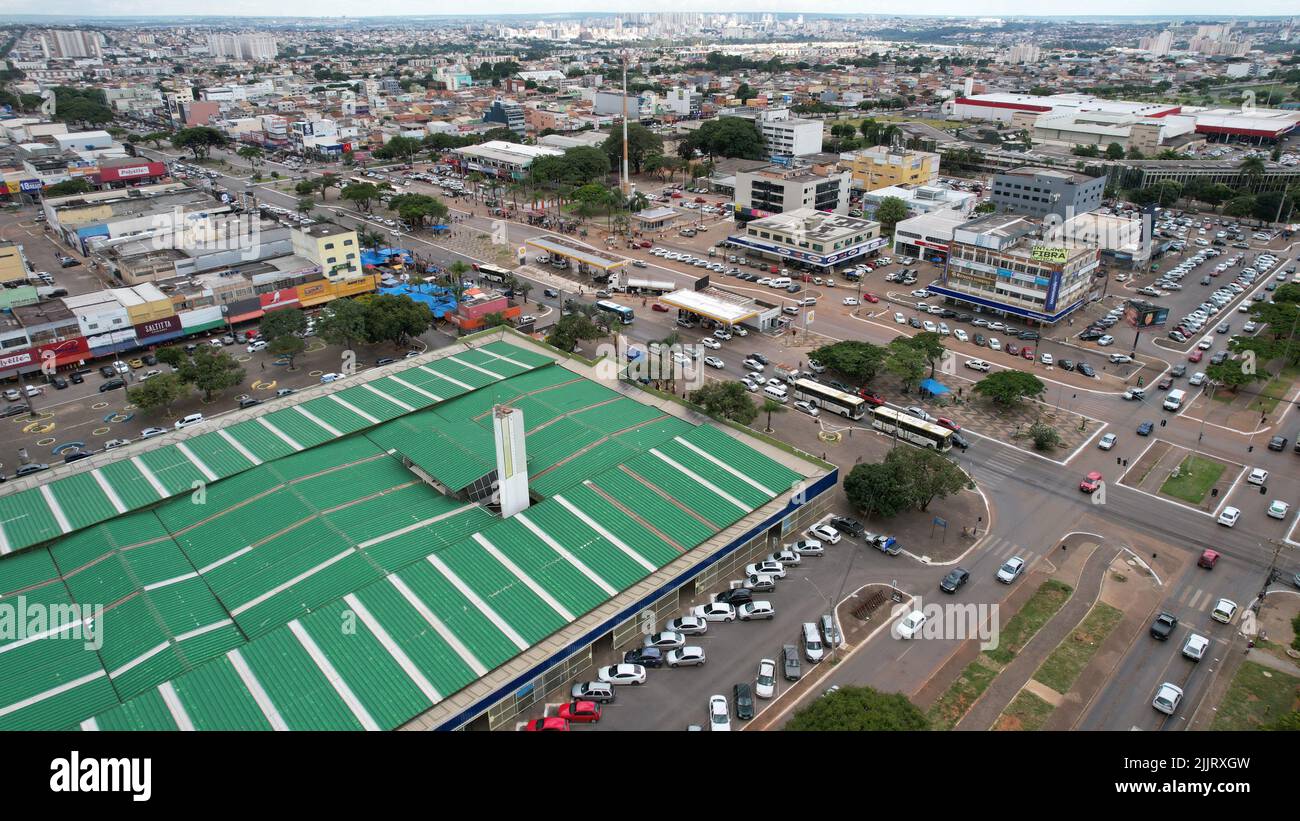 Ein Blick auf das Satellite Stadtzentrum von Ceilandia in Brasilia, der Hauptstadt Brasiliens Stockfoto