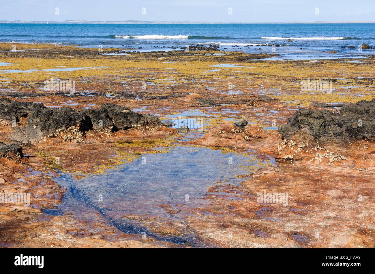 Ebbe am Dodds Creek Beach - Flinders, Victoria, Australien Stockfoto