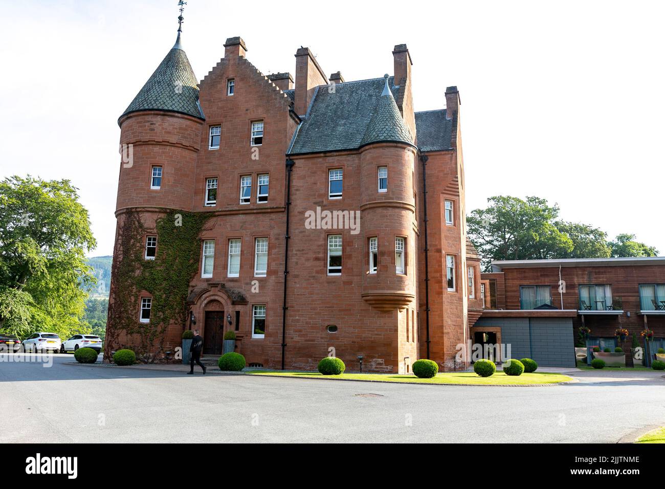 Fonab Castle luxuriöses 5-Sterne-Hotel in Pitlochry, Perthshire, Schottland, Großbritannien, Sommer 2022 Stockfoto