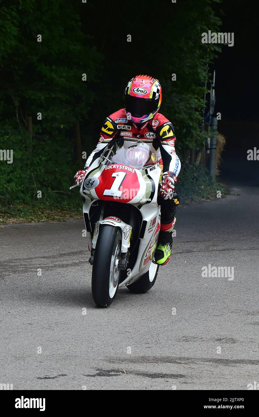 Kevin Schwantz, Suzuki RGV500, Two-Wheel Grand Prix Heroes, Goodwood Festival of Speed, The Innovators - Masterminds of Motorsport, Goodwood House, CH Stockfoto