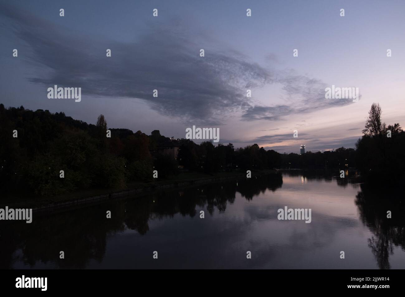 Der Fluss Po wiederum Stockfoto