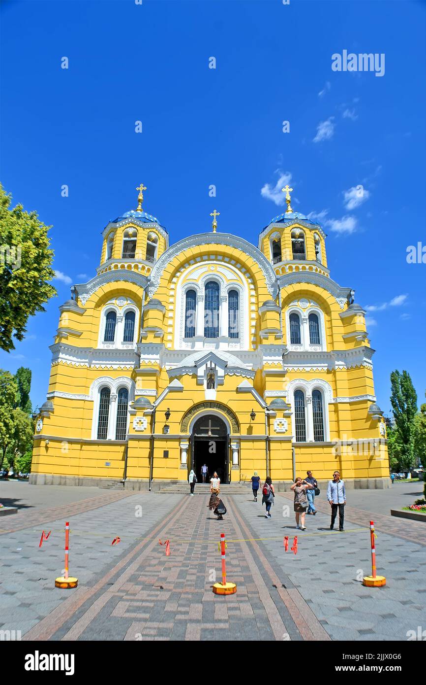 St. Vladimir Kathedrale (auch bekannt als Wolodymyrsky Kathedrale) in Kiew, Ukraine. Es ist eines der wichtigsten Wahrzeichen der Stadt und Mutter Kathedrale der Ukraine. Stockfoto