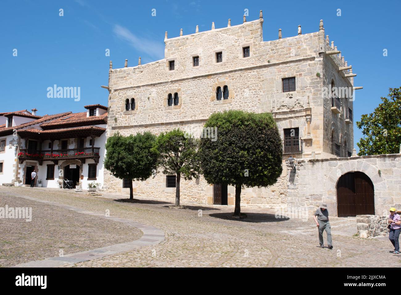 Palacio de los Velarde, Santillana del Mar Stockfoto