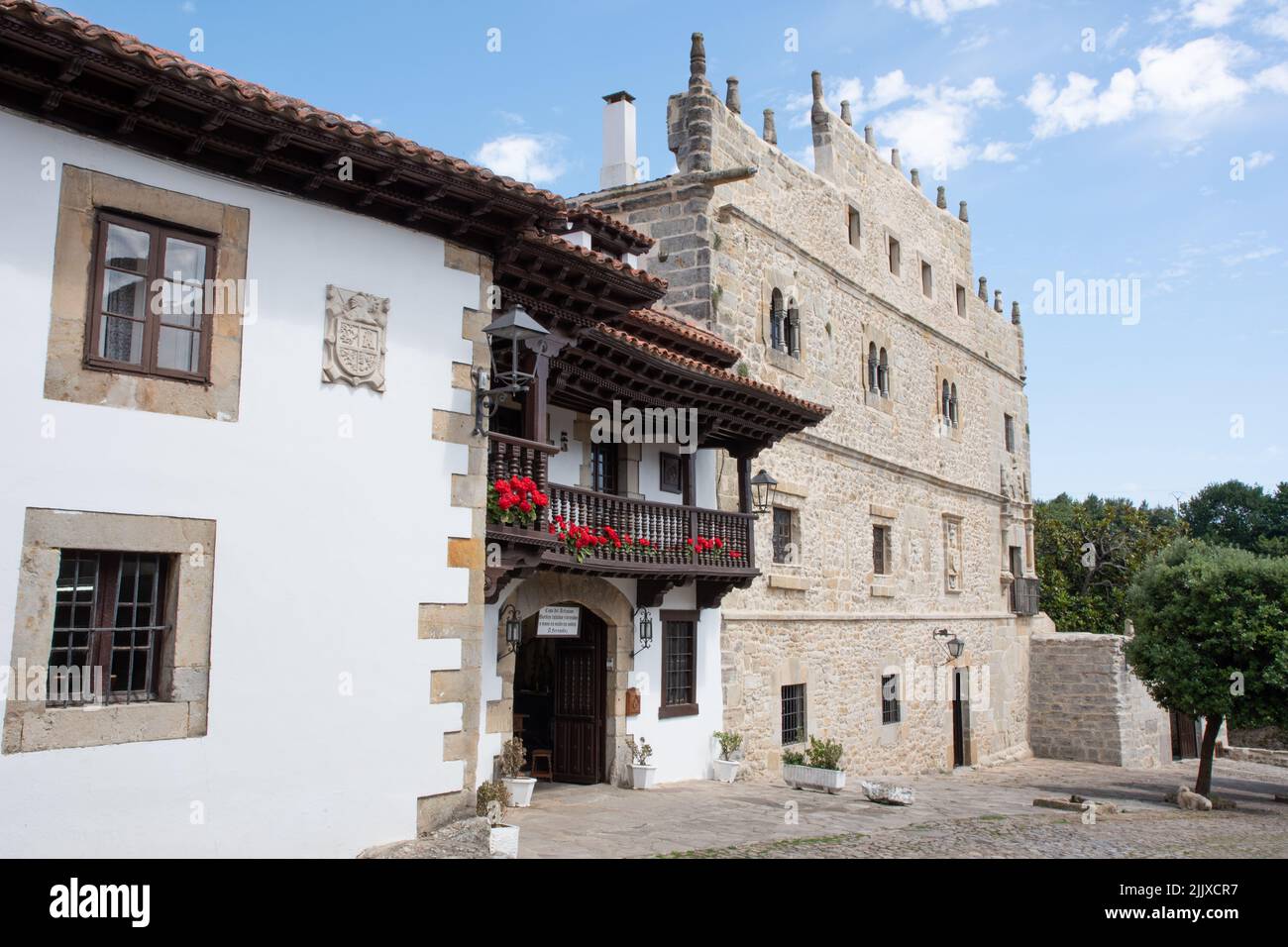 Palacio de los Velarde, Santillana del Mar Stockfoto