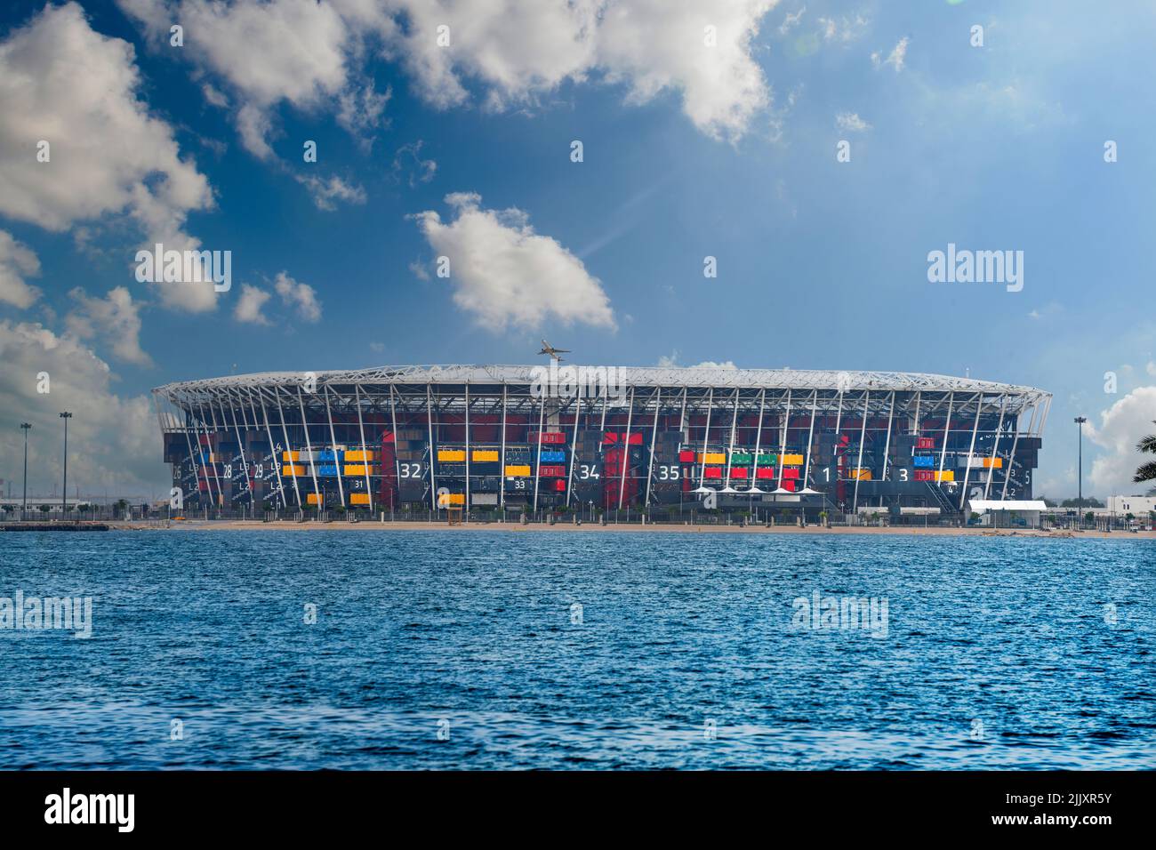 Stadion 974 einer der Austragungsorte von Katar 2022 FIFA Fußball-Weltmeisterschaft -974 ist die internationale Vorwahl für Doha Katar -27-06-2022 Stockfoto