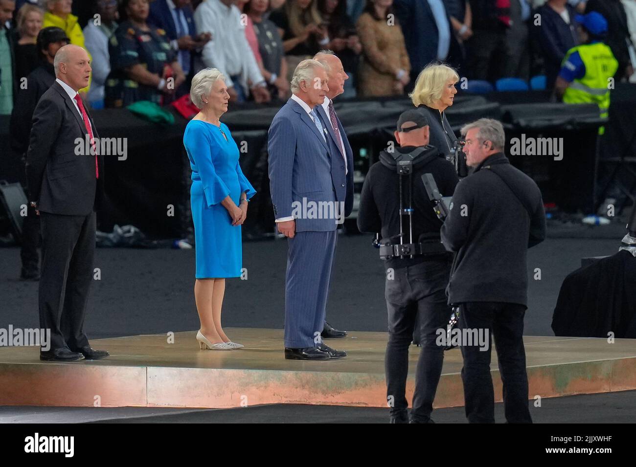 Birmingham, Großbritannien. 28.. Juli 2022. Prinz Charles und Camilla während der Eröffnungszeremonie der Commonwealth Games 2022 im Alexander Stadium, Birmingham, England am 28. Juli 2022. Foto von David Horn. Quelle: Prime Media Images/Alamy Live News Stockfoto