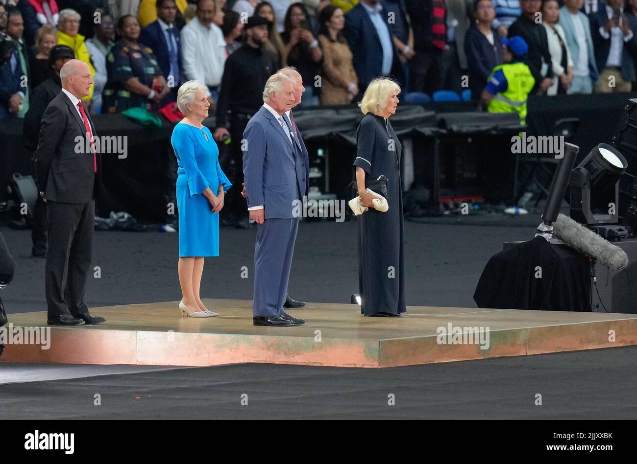 Birmingham, Großbritannien. 28.. Juli 2022. Prinz Charles und Camilla während der Eröffnungszeremonie der Commonwealth Games 2022 im Alexander Stadium, Birmingham, England am 28. Juli 2022. Foto von David Horn. Quelle: Prime Media Images/Alamy Live News Stockfoto