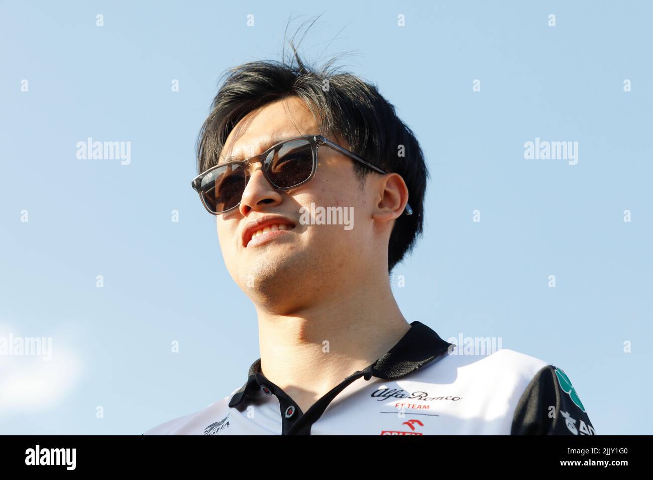 Magyorod, Ungarn. 28.. Juli 2022. Magyorod, Ungarn. Juli 28. 2022. Formel 1 großer Preis von Ungarn in Hungaroring, Ungarn. Bild: Zhou Guanyu (CHN) von Alfa Romeo Quelle: Piotr Zajac/Alamy Live News Stockfoto