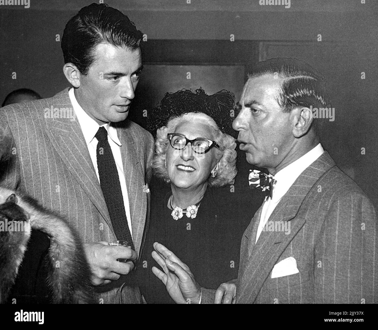 Cantos Party G. Peck mit Eddie Cantor Ehefrau Ida. 01. September 1947. Stockfoto