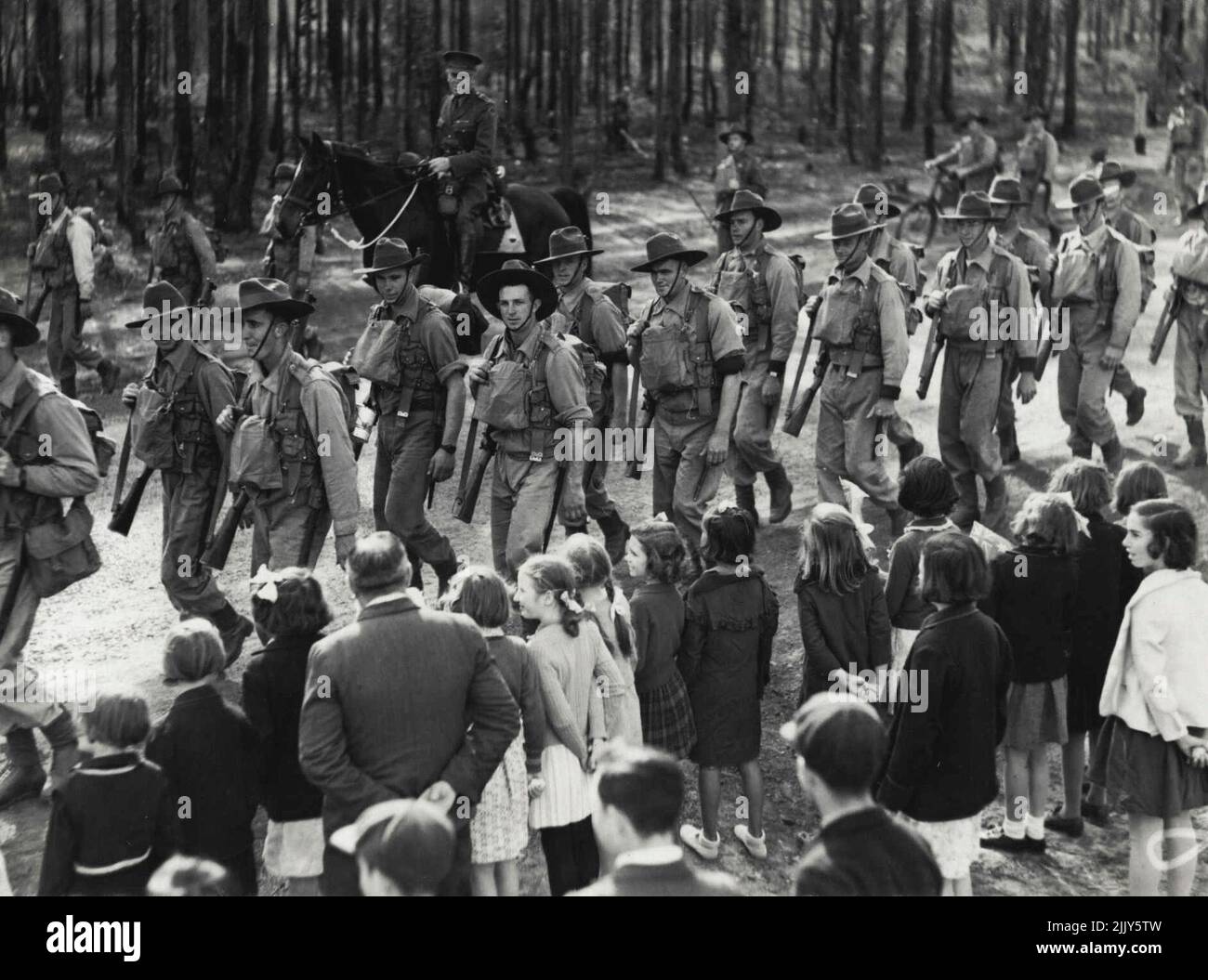 A.I.F. marsch nach Bathurst. 25. August 1940. Stockfoto