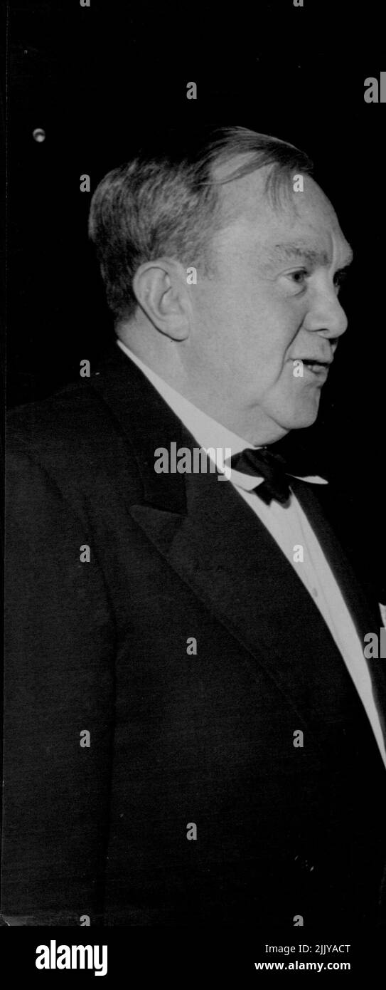 Der Oscar-Gewinner Thomas Mitchell starb heute im Alter von 70 Jahren in seinem Haus in Beverly Hills. 21.Mai 1955. Stockfoto