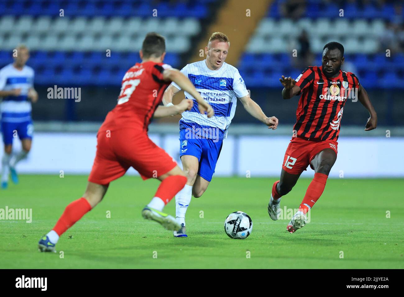 UEFA Europa Conference League zweite Qualifikationsrunde, 2.-Bein-Spiel zwischen NK Ussjek und FC Kyzylzhar in Gradski Vrt, in der kroatischen Stadt, am 28. Juli 2022. Laszlo Kleinheisler Foto: Davor Javorovic/PIXSELL Stockfoto