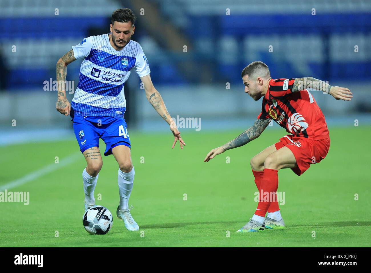 UEFA Europa Conference League zweite Qualifikationsrunde, 2.-Bein-Spiel zwischen NK Ussjek und FC Kyzylzhar in Gradski Vrt, in der kroatischen Stadt, am 28. Juli 2022. Kristijan Lovric Foto: Davor Javorovic/PIXSELL Stockfoto