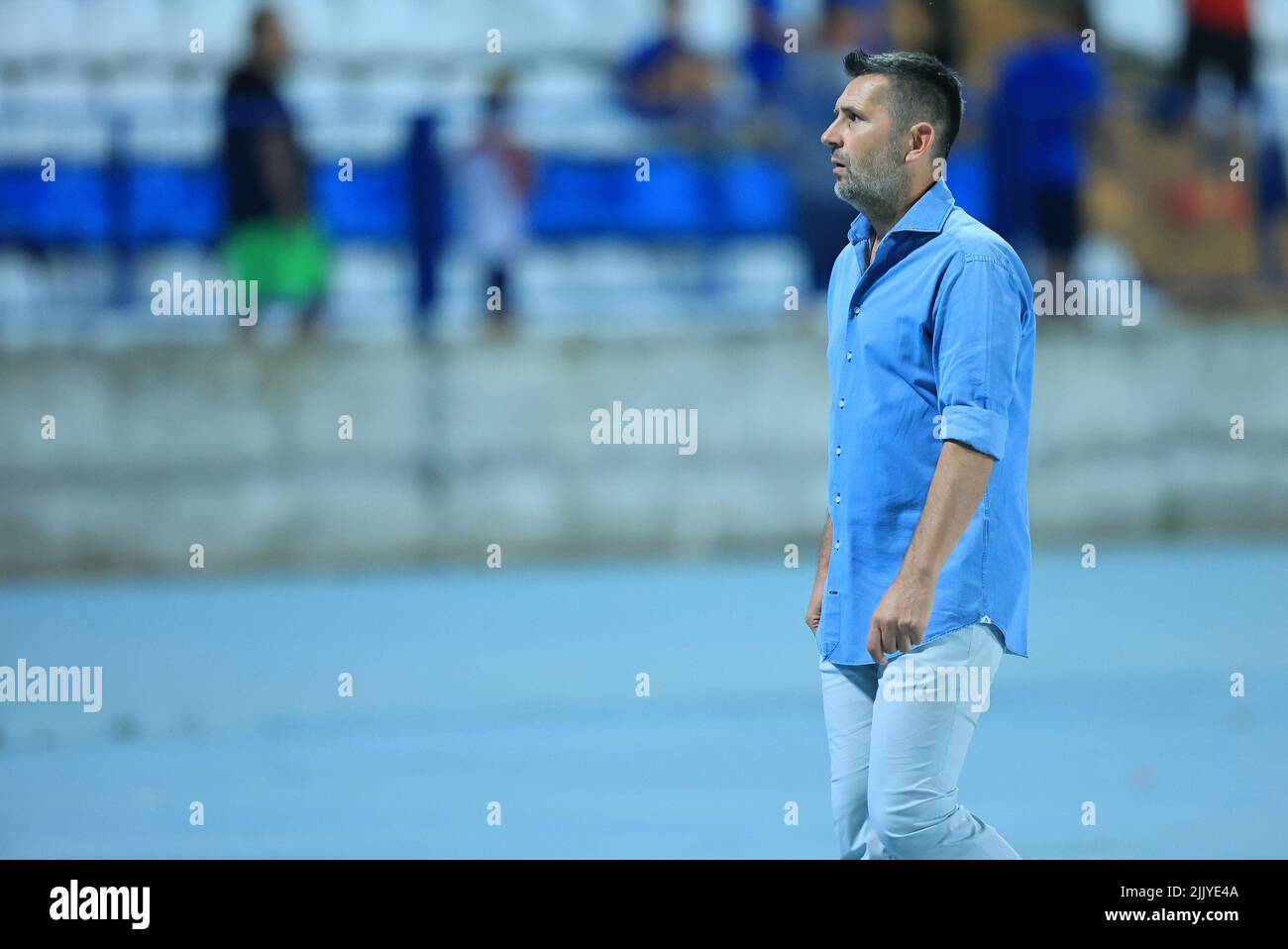 UEFA Europa Conference League zweite Qualifikationsrunde, 2.-Bein-Spiel zwischen NK Ussjek und FC Kyzylzhar in Gradski Vrt, in der kroatischen Stadt, am 28. Juli 2022. Nenad Bjelica Foto: Davor Javorovic/PIXSELL Stockfoto