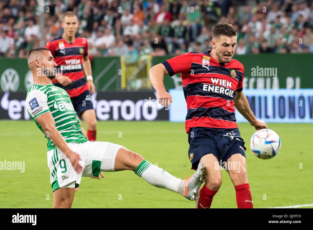 Danzig, Polen. 28.. Juli 2022. UEFA Europa Conference League 2. Qualifying Round Spiel Lechia Danzig gegen Rapid Vienna 1:2 (0:0, 1:2) © Wojciech Strozyk / Alamy Live News Stockfoto