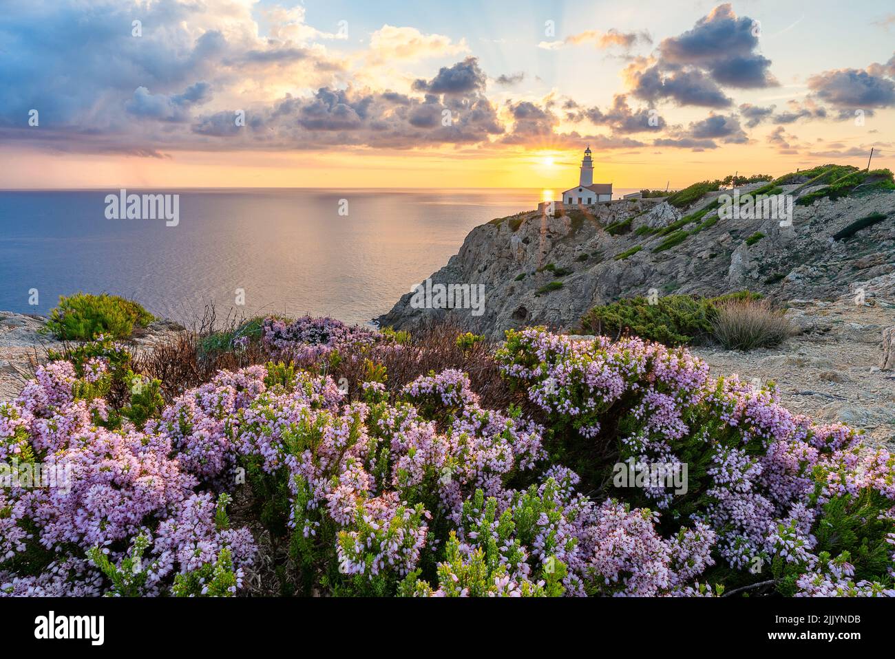 Der Far de Capdepera, Leuchtturm von Capdepera, auf Mallorca (Mallorca), Balearen, Spanien Stockfoto